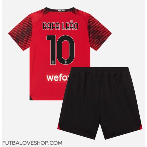 Dres AC Milan Rafael Leao #10 Domáci pre deti 2023-24 Krátky Rukáv (+ trenírky)